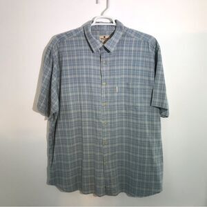 Woolrich Mens Blue Plaid Button Down Short Sleeve Shirt Sz XXL